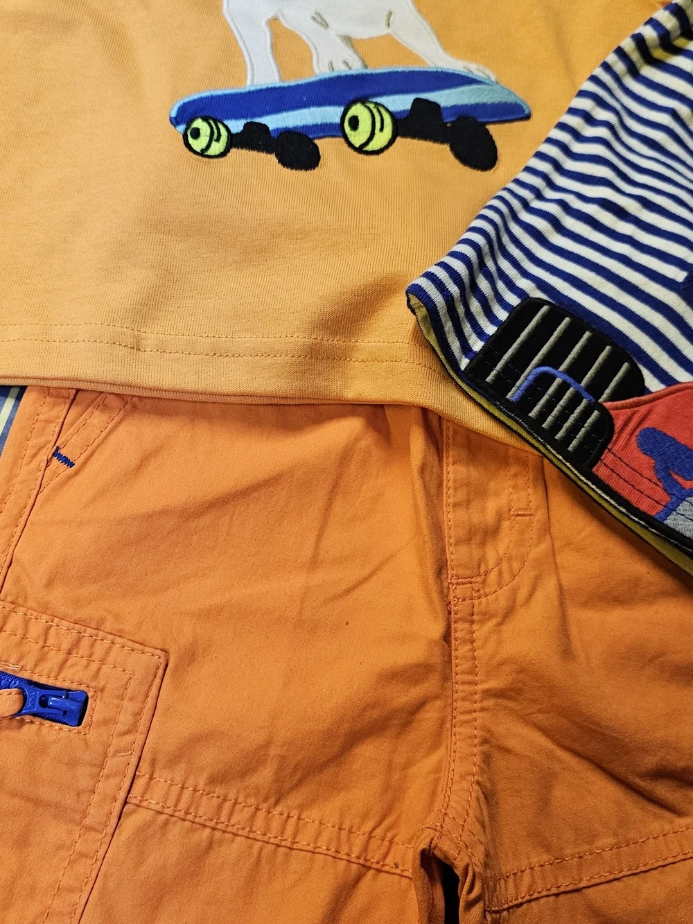Gymboree Orange Cargo Shorts with Playful Pup Tee Set